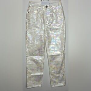 ASOS Holographic Crocodile Print Jeans Leggings